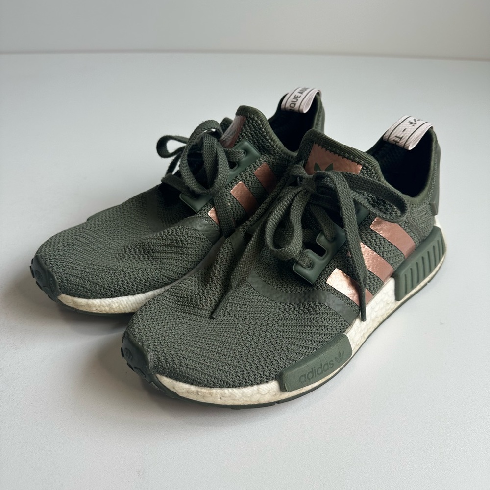 ADIDAS NMD Olive Green Gold F97172 - Women’s Size 8 Pre-owned